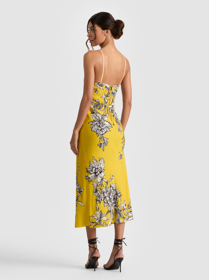 KIRO MIDI DRESS - BLOOMING WILD GOLDEN HOUR image 3 - Alice And Olivia