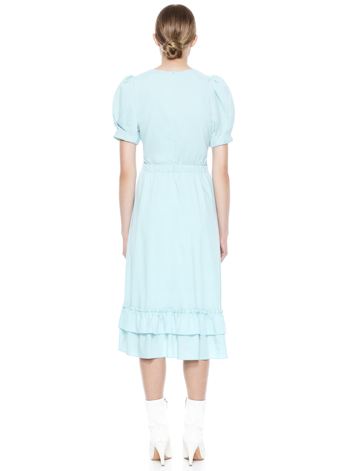 VIDA PUFF SLEEVE MIDI DRESS - POWDER BLUE image 1 - Alice And Olivia