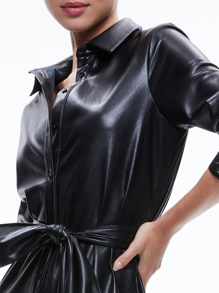 CHASSIDY VEGAN DRESS - BLACK image 3 - Alice And Olivia