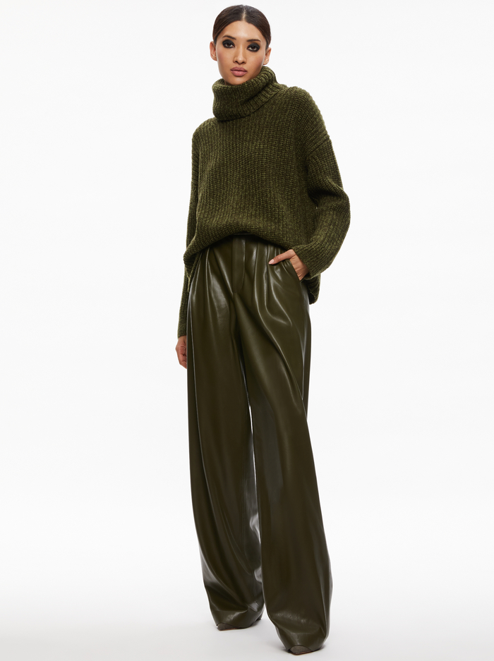 VERE DETACHABLE TURTLENECK SWEATER - OLIVE image 4 - ALICE + OLIVIA