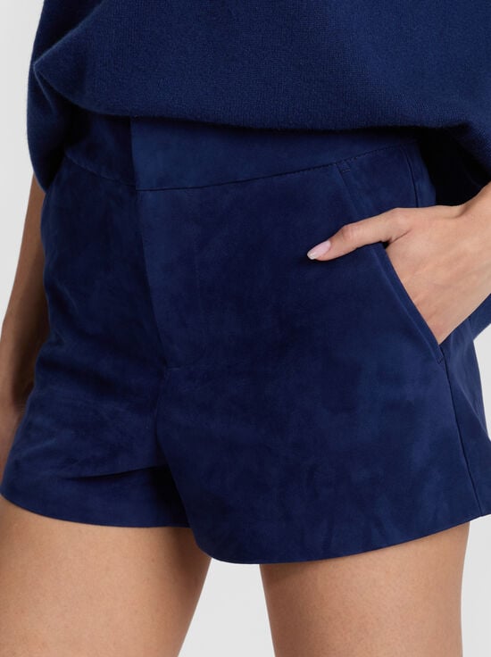INDIGO-CADY SUEDE SHORT