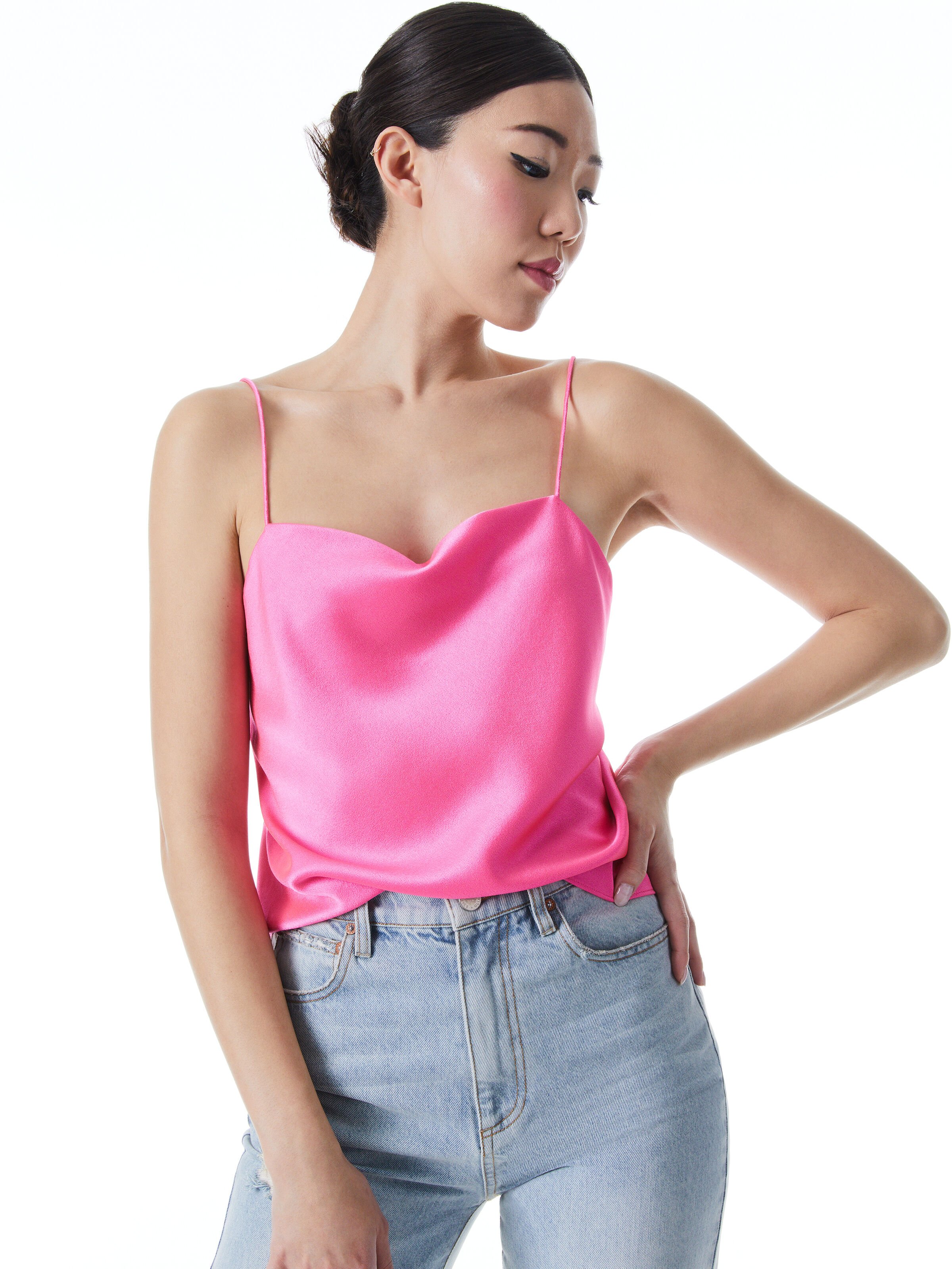 Harmon Slip Tank In French Rose Alice Olivia