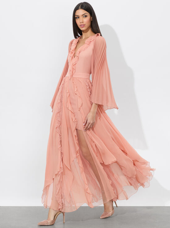 ROSE TAN-DAY SUNBURST SLEEVE MAXI DRESS