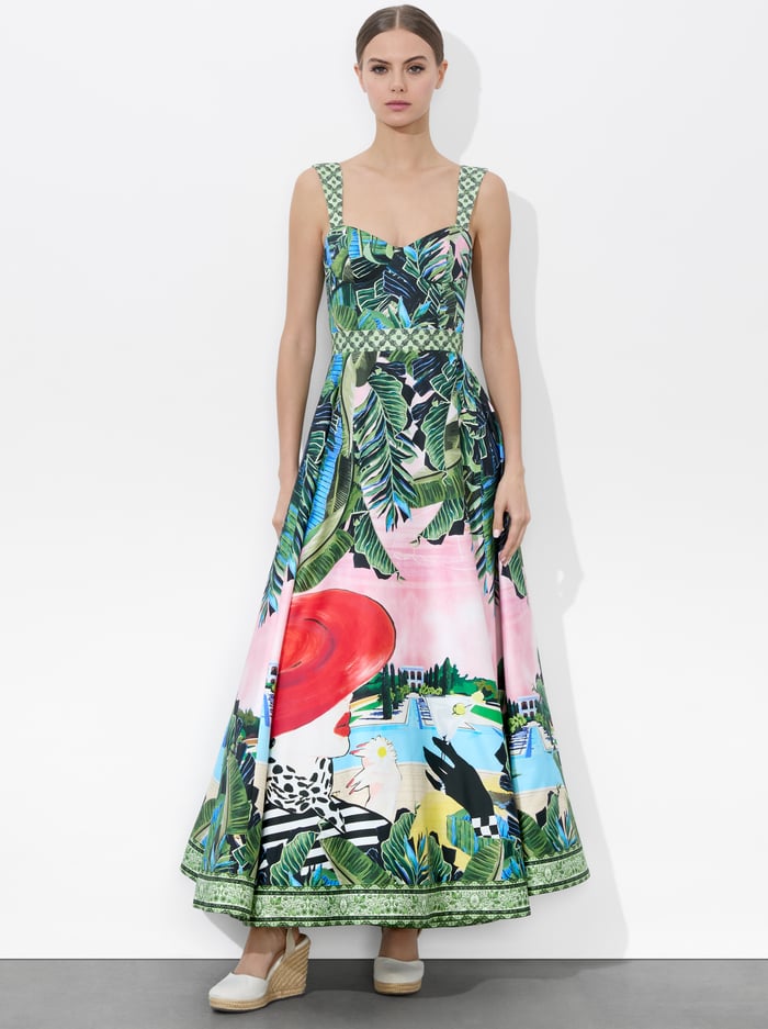 FIA FIT AND FLARE DRESS - PALM BEACH image 5 - Alice And Olivia