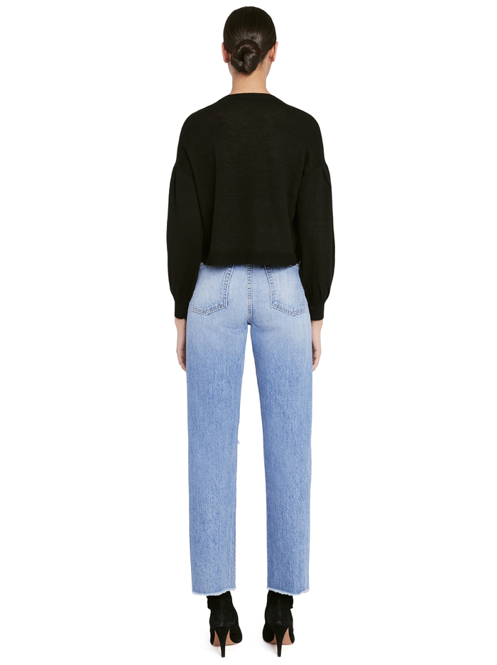 ANSLEY BLOUSON SLEEVE PULLOVER - BLACK image 2 - Alice And Olivia