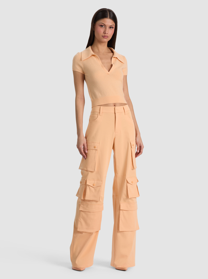 ANDI CASHMERE POLO - LIGHT PEACH image 1 - ALICE + OLIVIA