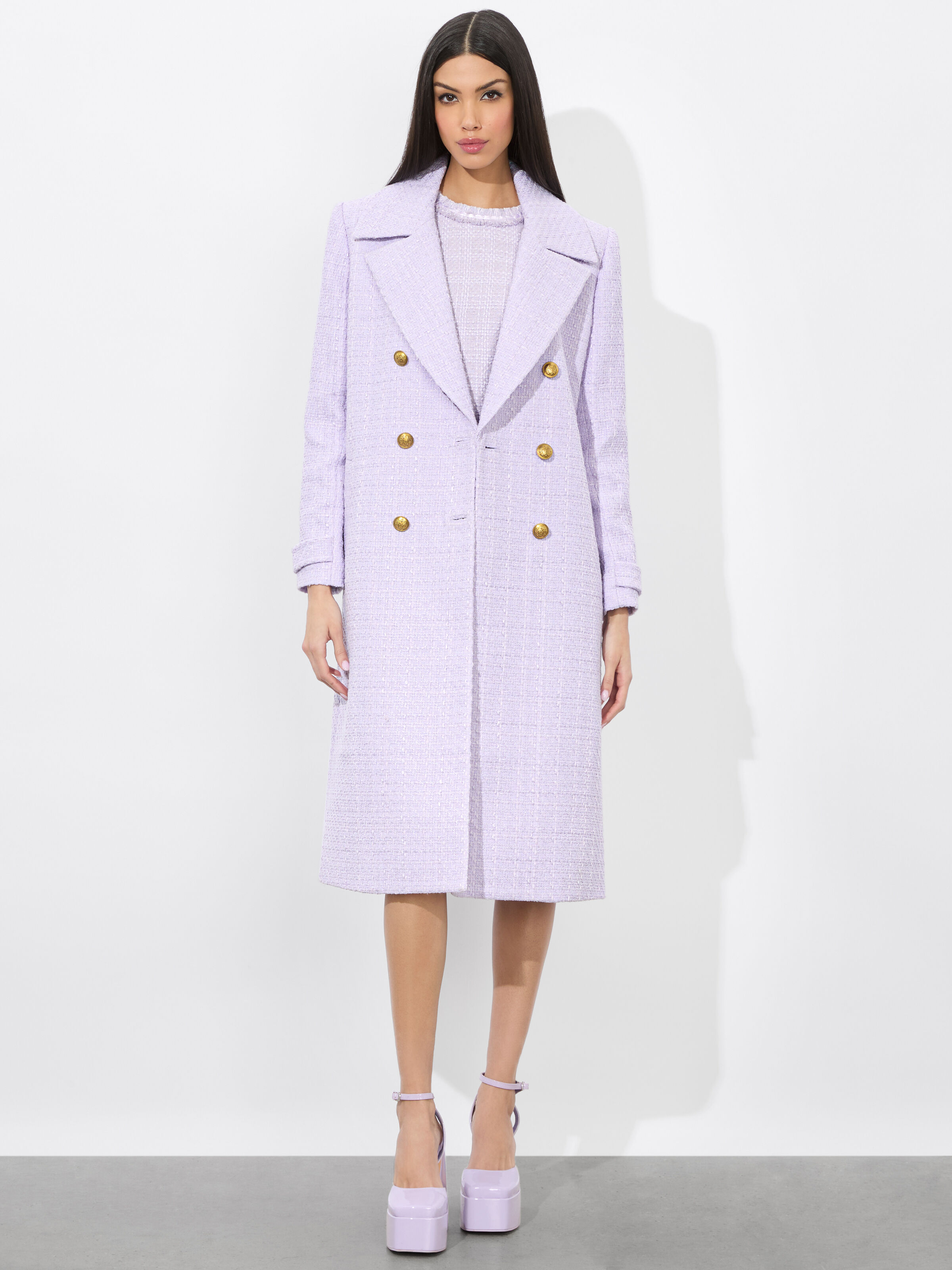 alice + olivia ビーズ襟ロングコート alice + olivia ビーズ襟ロングコート レディース Alice + Olivia