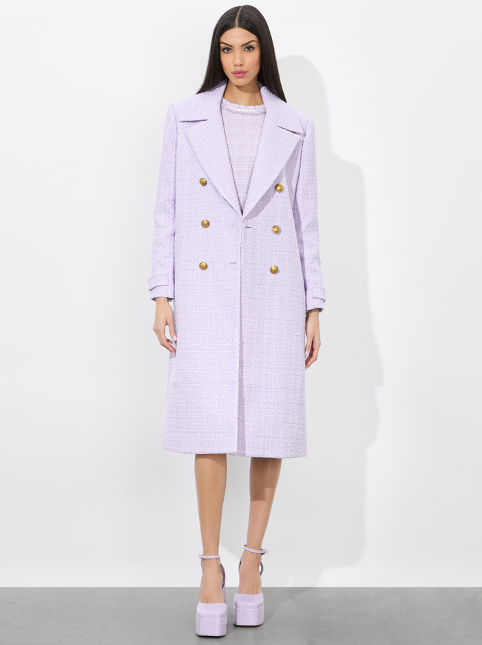 NICHOLAS DOUBLE BREASTED COAT - LILAC - Alice And Olivia