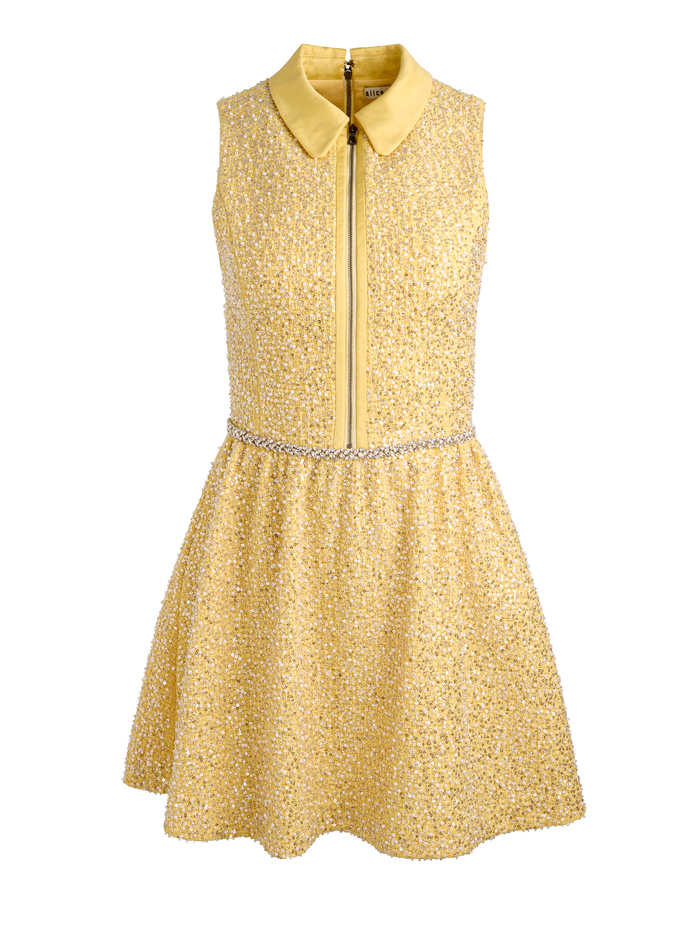 ELLIS EMBELLISHED MINI DRESS - BUTTER image 5 - ALICE + OLIVIA