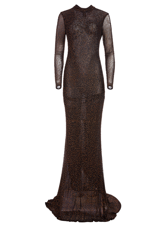 DELORA EMBELLISHED GOWN - BLACK/DARK BROWN image 5 - ALICE + OLIVIA