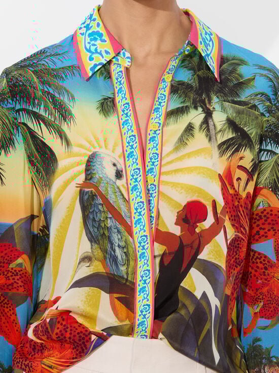ISLAND DREAMS MULTI-WILLA SILK BLOUSE