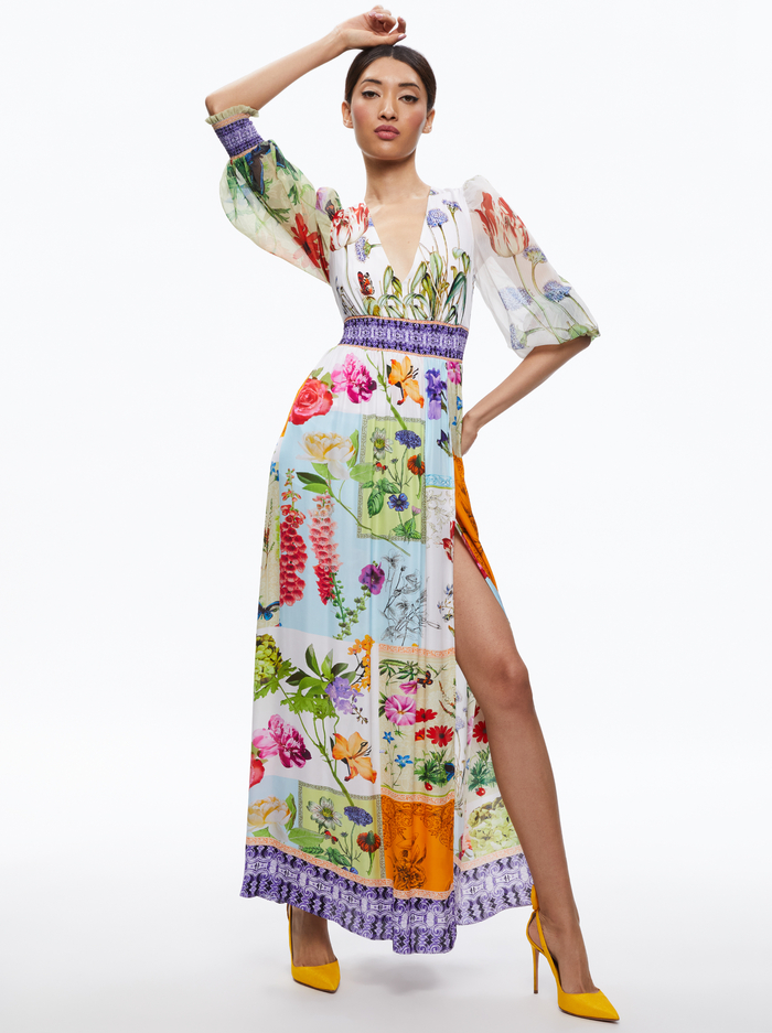 BELLAMI V-NECK MAXI DRESS WITH SLIT - MAKE A STATEMENT - Alice And Olivia