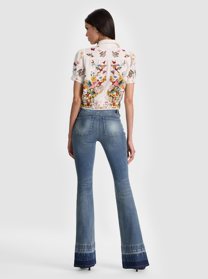 ROSIE CROPPED BUTTON DOWN - SOLAR STRENGTH OFF WHITE image 2 - ALICE + OLIVIA