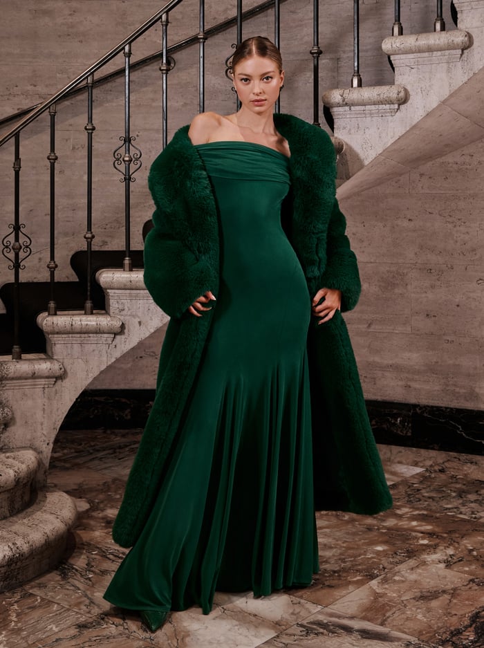 YETTA FAUX FUR COAT - FOREST GREEN image 6 - Alice And Olivia