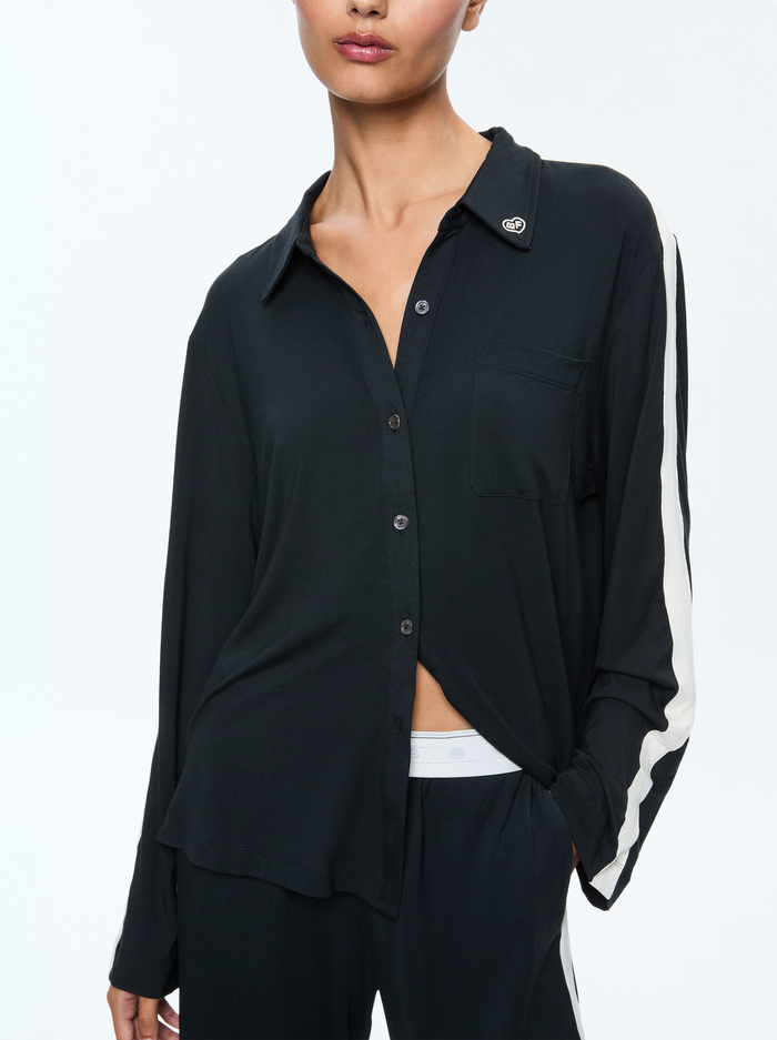 NICO LONG SLEEVE PJ 2PC SET - BLACK image 2 - Alice And Olivia