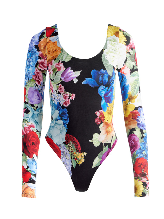 GARDEN BRUNCH BLACK-RHYS BALLET BODYSUIT