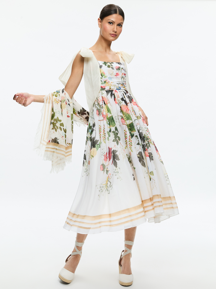 HAVEN FLARED MIDI DRESS + LOLA SCARF - 