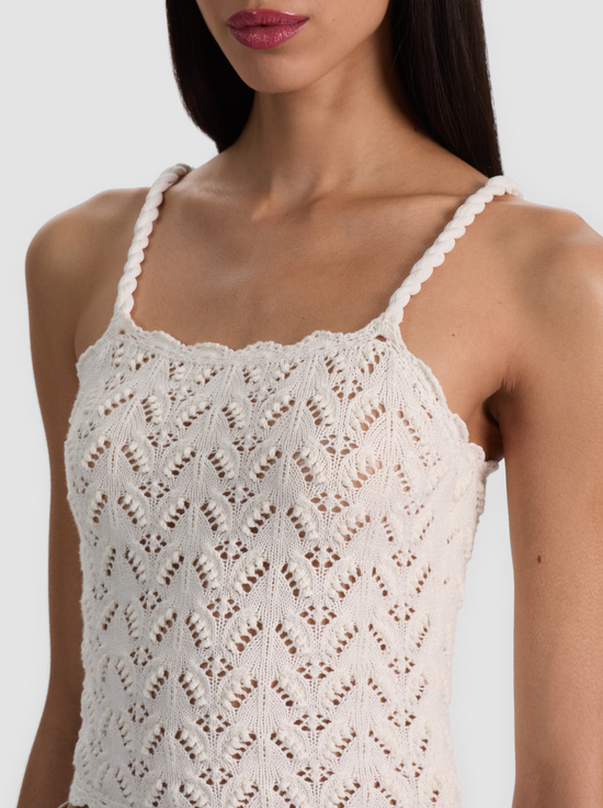 SOFT WHITE-SID CROCHET TANK