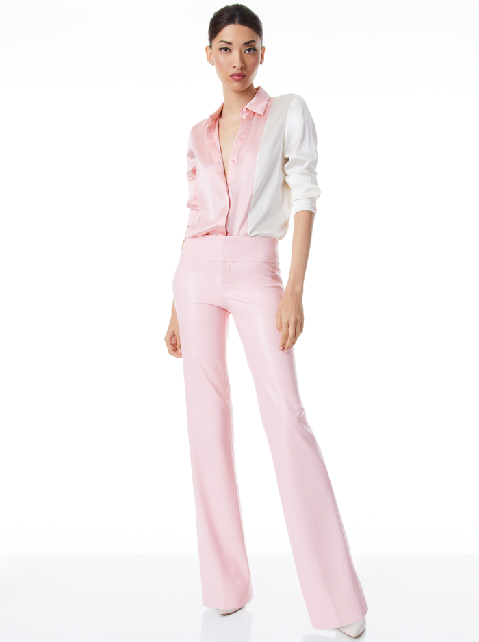 OLIVIA VEGAN LEATHER BOOTCUT PANT - PETAL image 2 - Alice And Olivia
