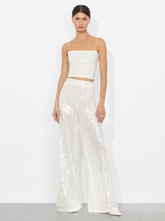CERESI EMBELLISHED TOP - OFF WHITE/CLEAR image 1 - Alice And Olivia