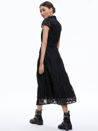 Delora Fitted Midi Dress In Black | Alice And Olivia