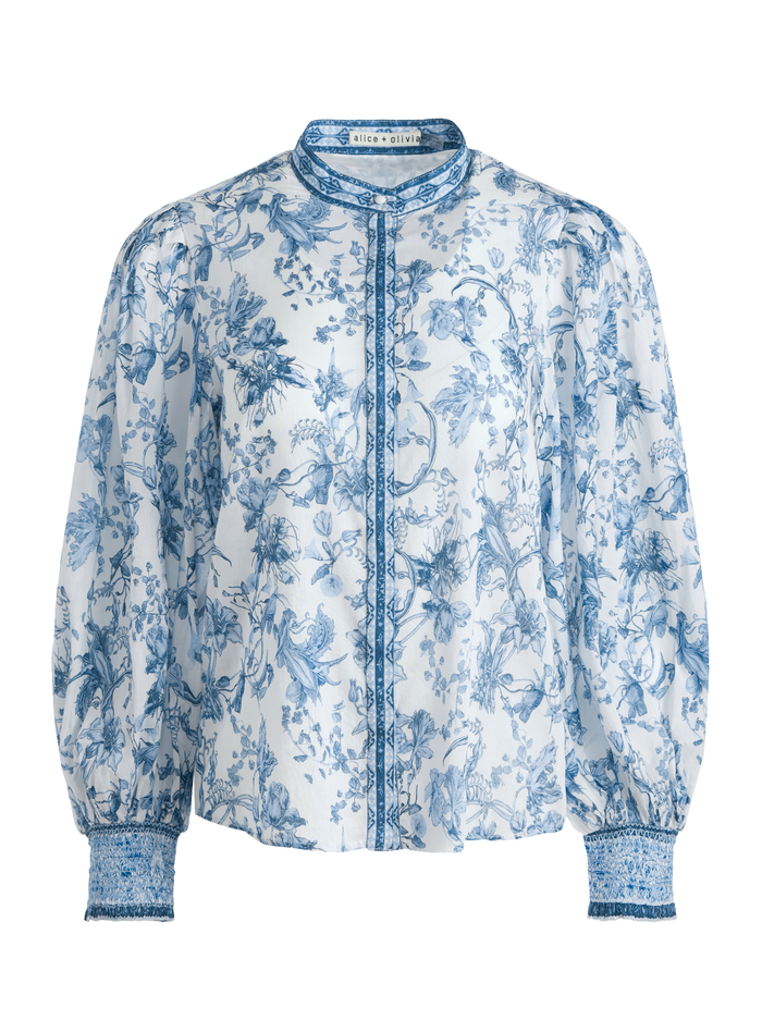 APRIL PLEATED BLOUSON SLEEVE TOP - JE L