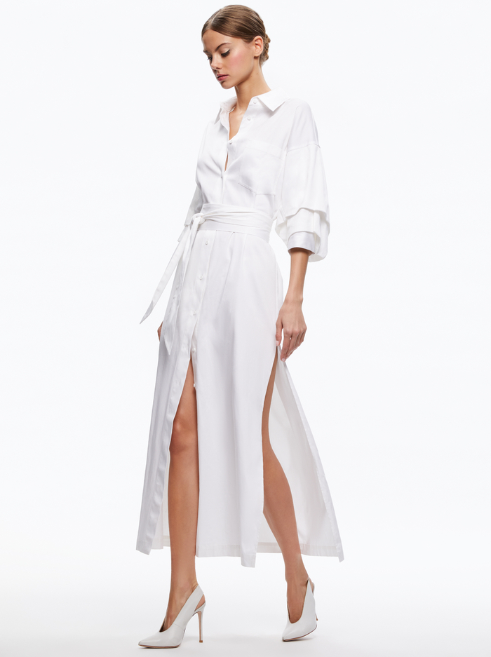 TANIKA BUTTON FRONT MAXI DRESS - WHITE image 2 - Alice And Olivia
