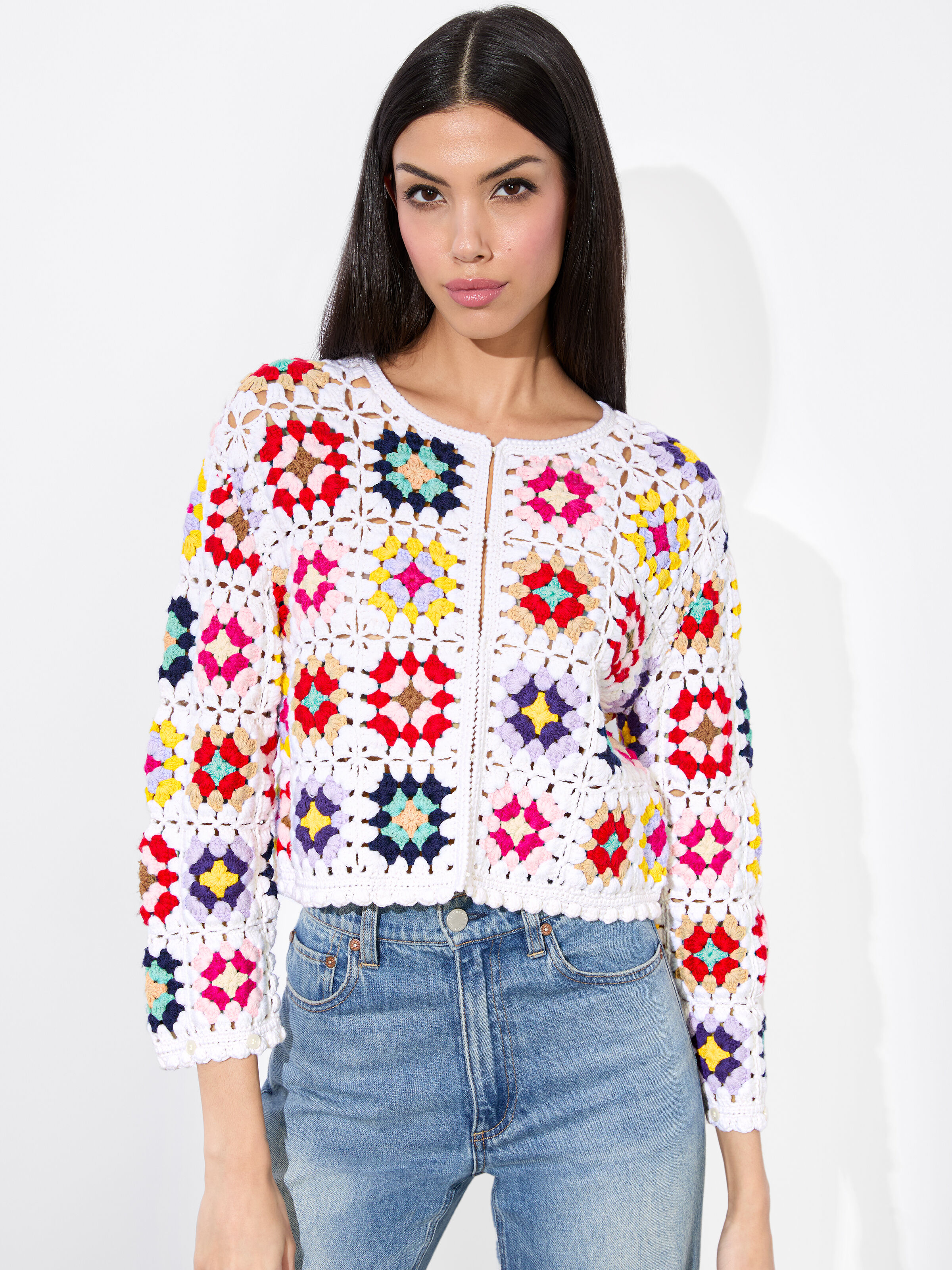 Faie Mixed Media Blazer In Multi | Alice + Olivia Faie Mixed Media Blazer In Multi | Alice + Olivia