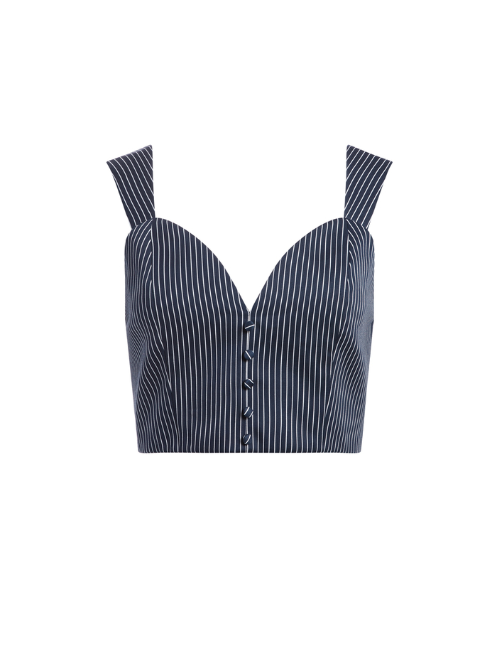REGENIA STRIPED CROP TOP - LOVE ME STRIPE image 5 - Alice And Olivia