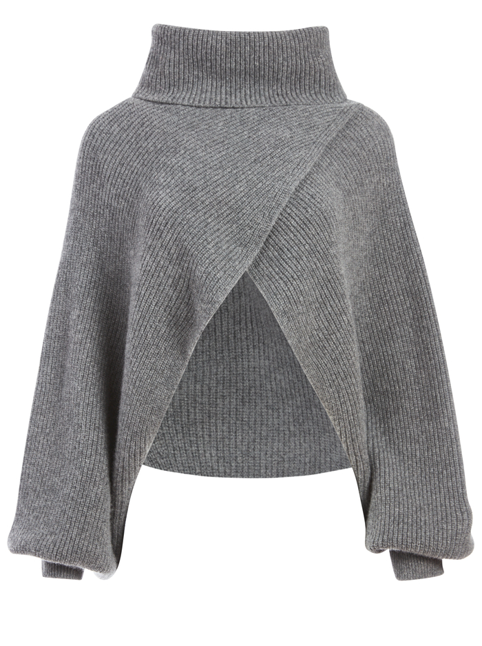 Noriko Two Way Pullover In Med Heather Grey | Alice And Olivia