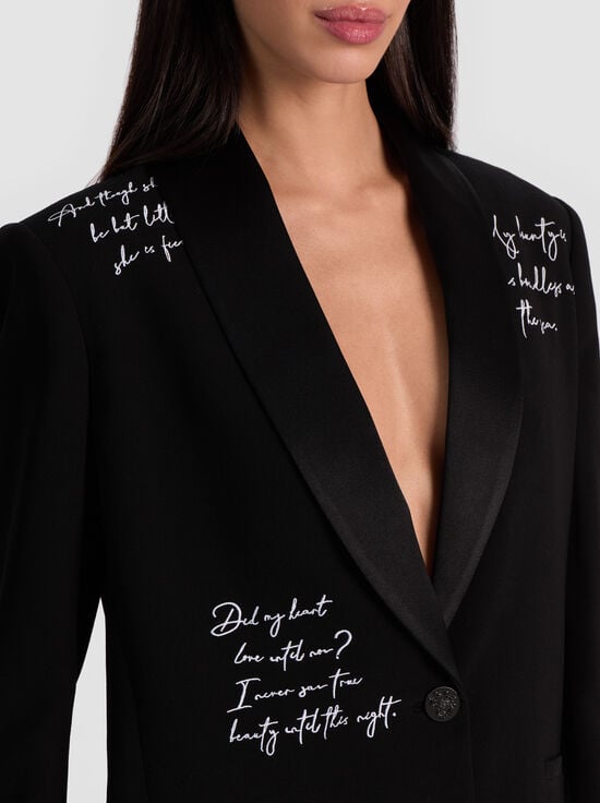 BLACK/OFF WHITE-IVAN EMBROIDERED BLAZER
