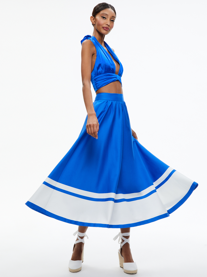 EARLA HIGH WAISTED MIDI SKIRT - BEYOND STRIPE image 4 - Alice And Olivia