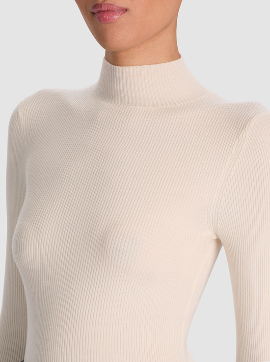 ECRU-ROBERTA RIBBED TURTLENECK
