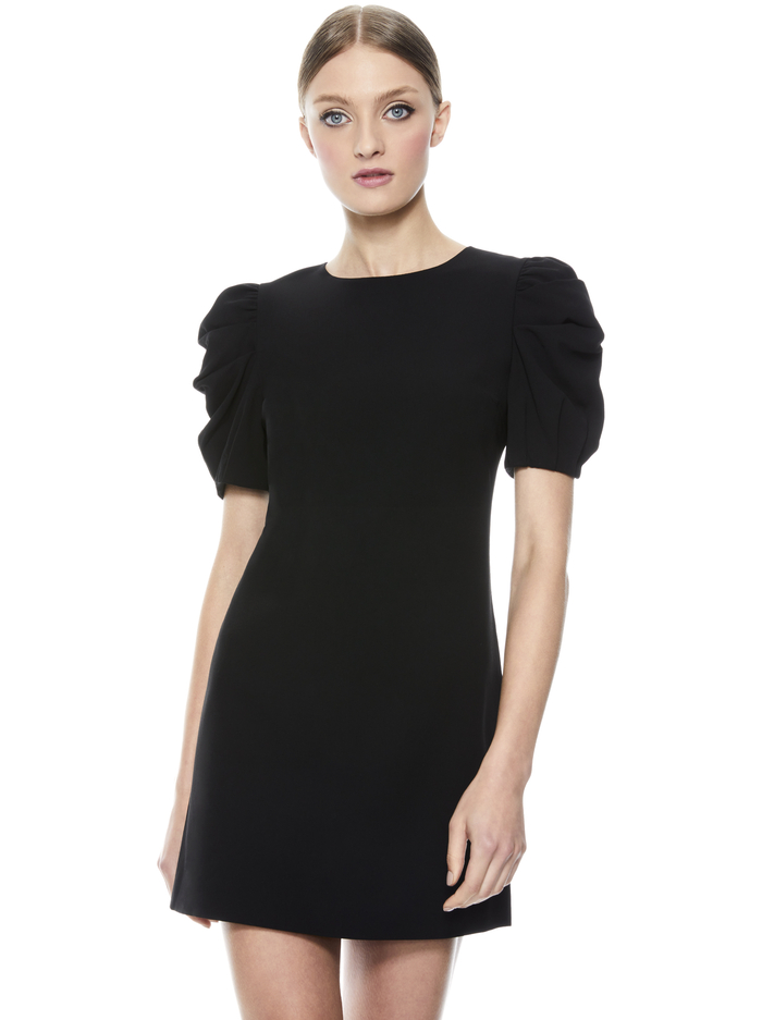 HANITA PUFF SLEEVE SHIRT DRESS - BLACK image 3 - Alice And Olivia