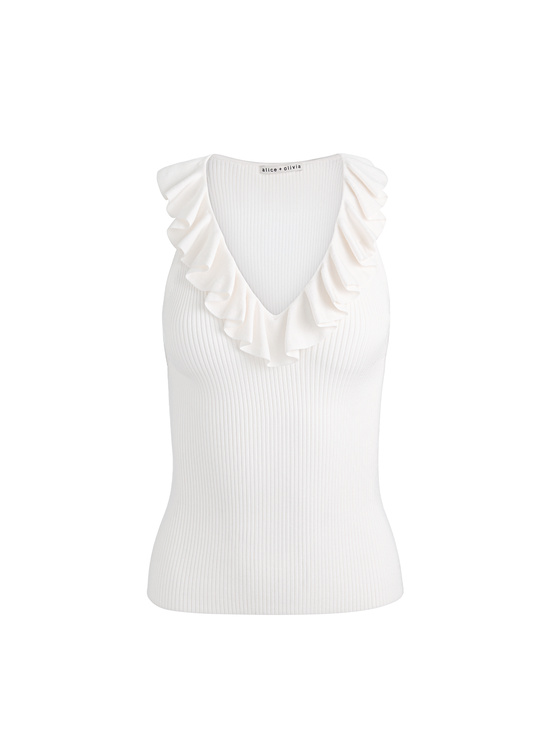SOFT WHITE-MARNIE RUFFLE TANK