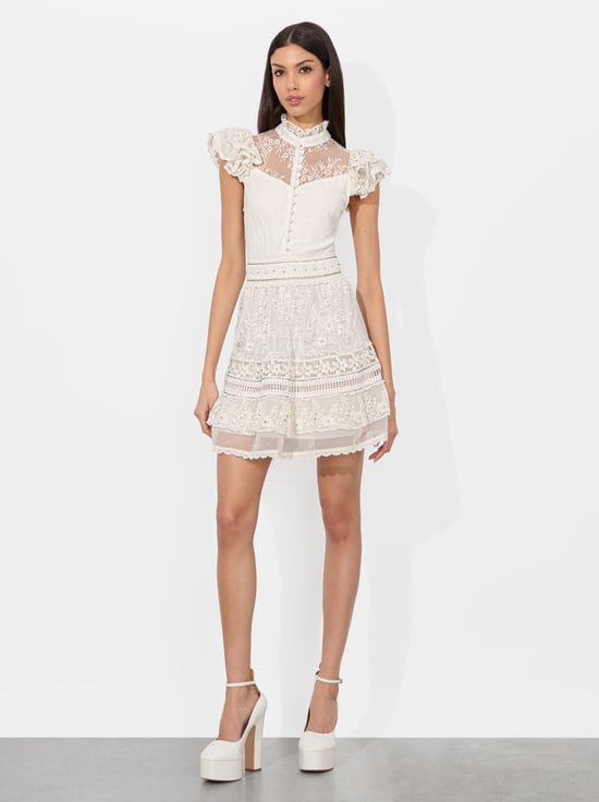 OFF WHITE-VERNITA EMBROIDERED MINI DRESS