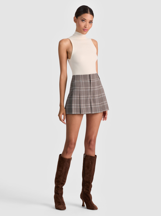 BLACK/OFF WHITE/DARK CHOCOLATE-SCARLET FLUTTER SHORT