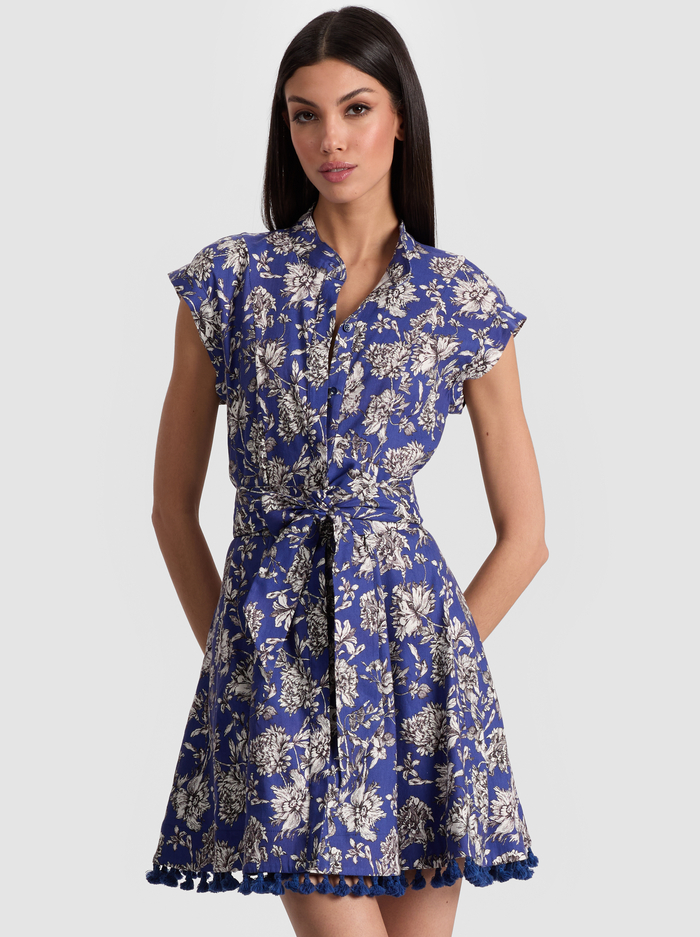 LUCY MINI DRESS - BLOOMING WILD INDIGO image 3 - Alice And Olivia