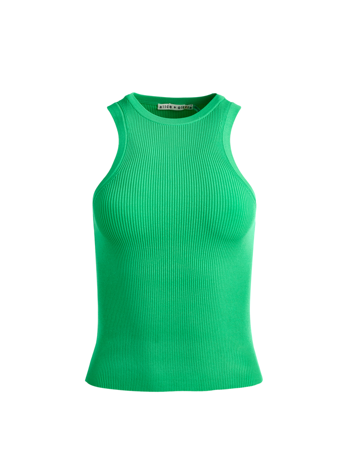 ALEENA FITTED RIB TANK - GARDEN GREEN image 5 - Alice And Olivia