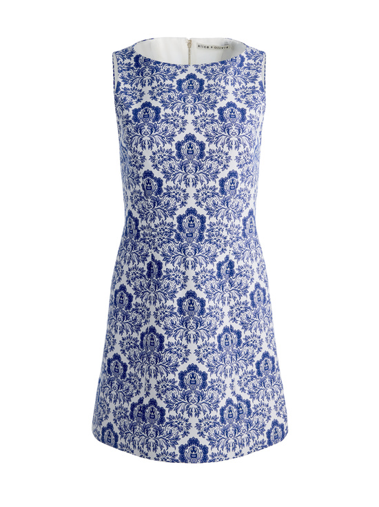 OFF WHITE/TWILIGHT BLUE MULTI-EVA MINI DRESS