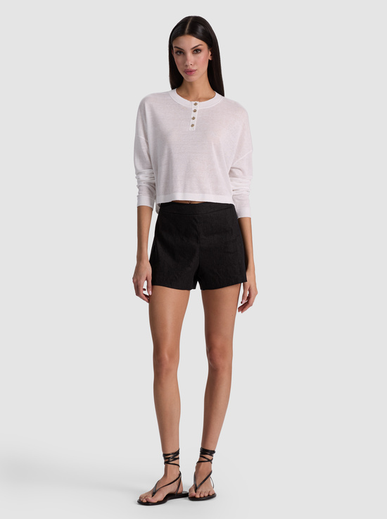 SOFT WHITE-ALAINA LINEN HENLEY