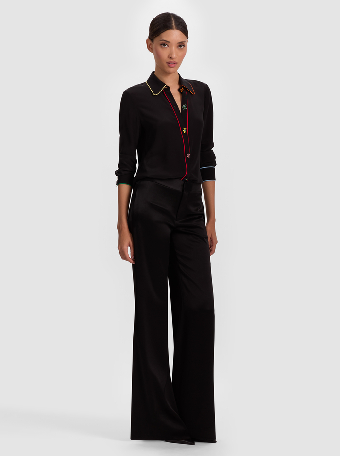 A+O X GRATEFUL DEAD WILLA BLOUSE - BLACK/MULTI image 5 - Alice And Olivia