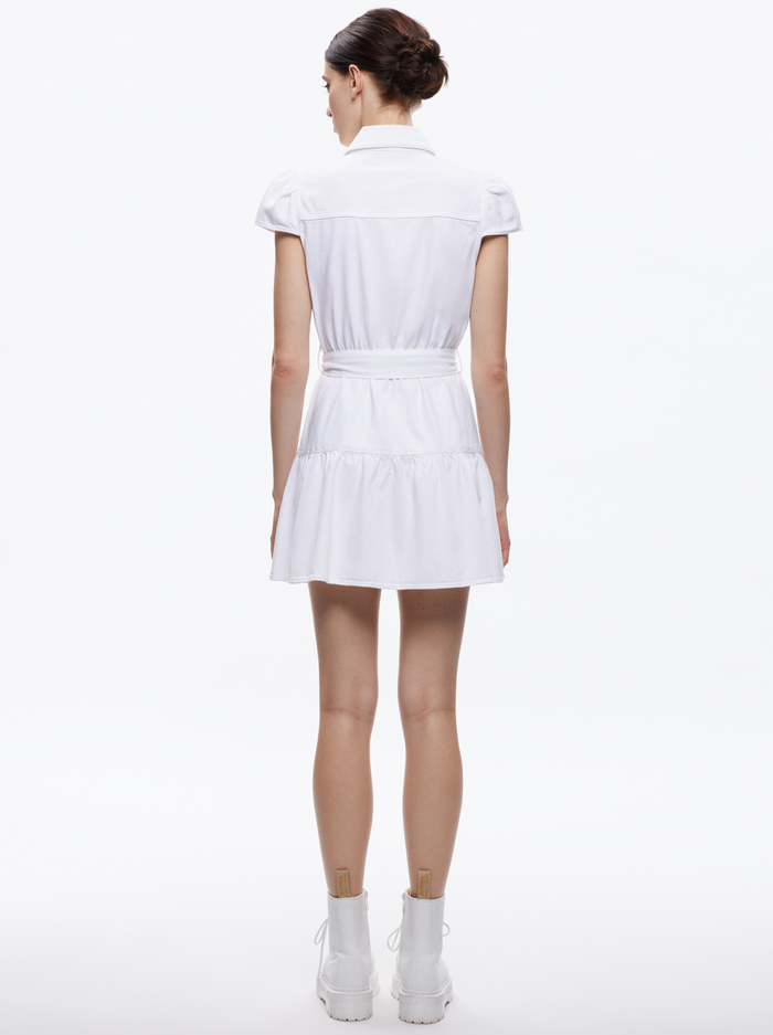 MIRANDA MINI DENIM DRESS - WHITE image 1 - Alice And Olivia