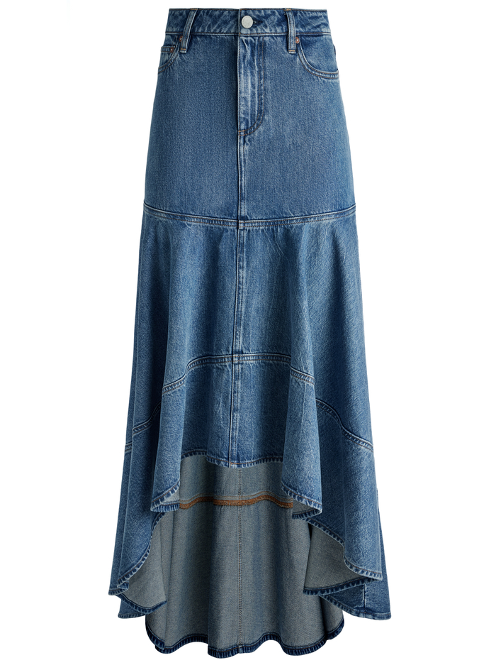 DONELLA HIGH LOW SKIRT - BROOKLYN BLUE image 5 - Alice And Olivia