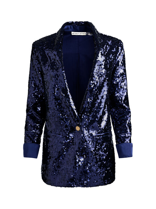 MIDNIGHT BLUE-QUINCY SEQUIN BLAZER