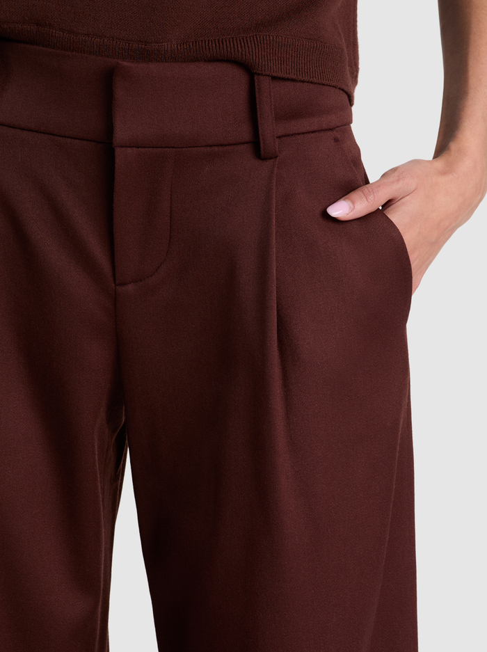 ERIC WOOL PANT - DARK CHOCOLATE image 4 - ALICE + OLIVIA