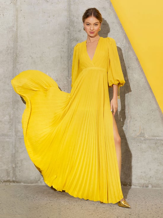 GOLDEN HOUR-NYA PLEATED MAXI DRESS