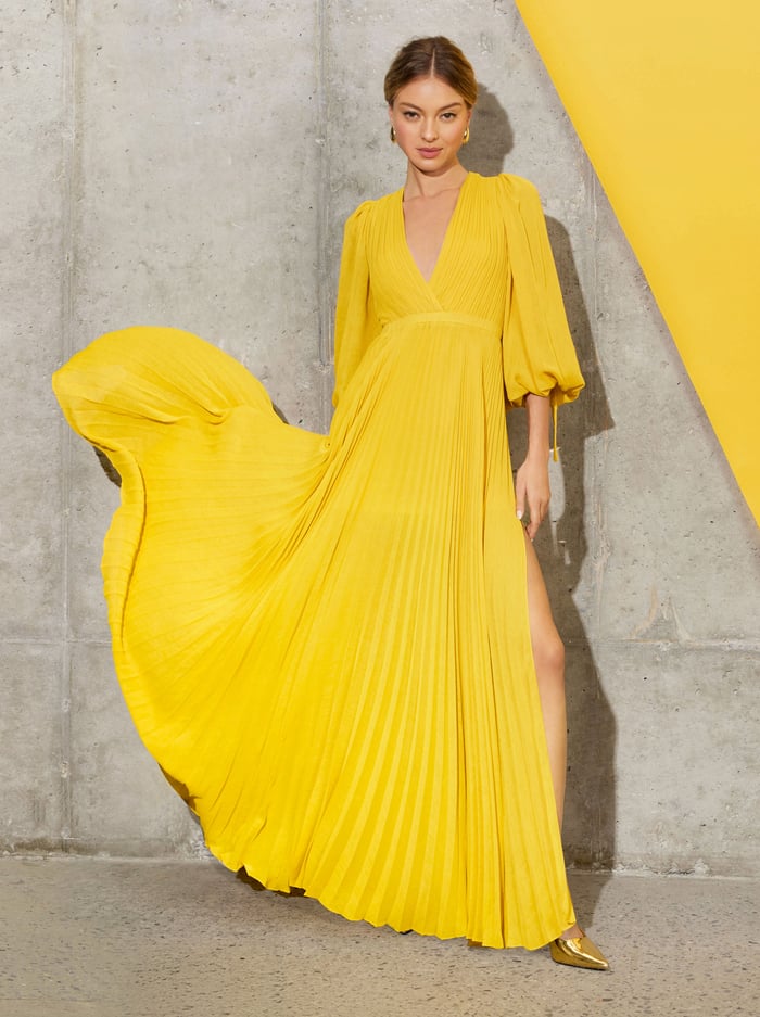 NYA MAXI DRESS - GOLDEN HOUR image 6 - Alice And Olivia