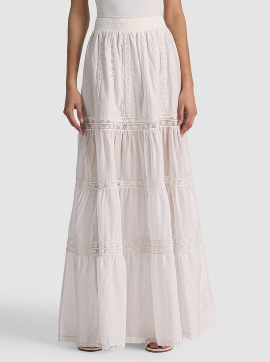 OFF WHITE-KATHRYN TIERED MAXI SKIRT