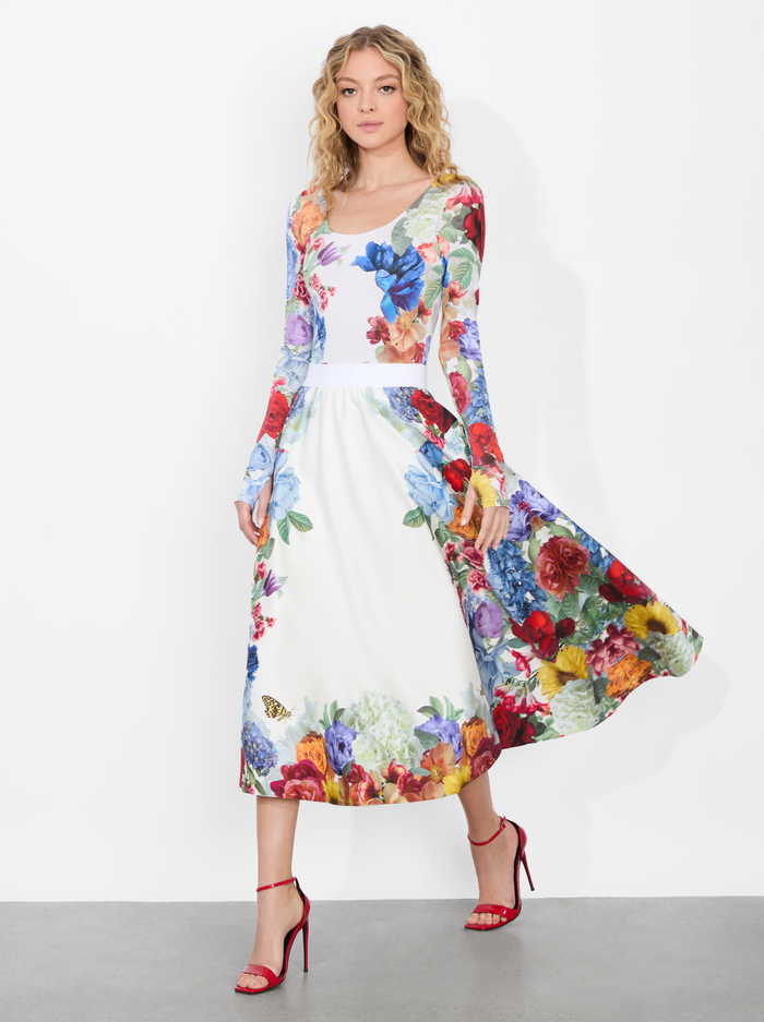 EARLA FLARE SKIRT - GARDEN BRUNCH OFF WHITE image 4 - Alice And Olivia